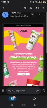 Yes To coupon verification screenshot