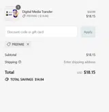 PREPARE coupon verification screenshot