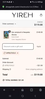 Yireh coupon verification screenshot