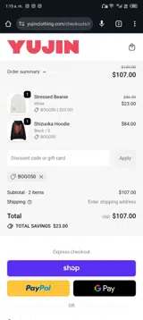 BOGO50 coupon verification screenshot