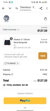 Flash20 coupon verification screenshot