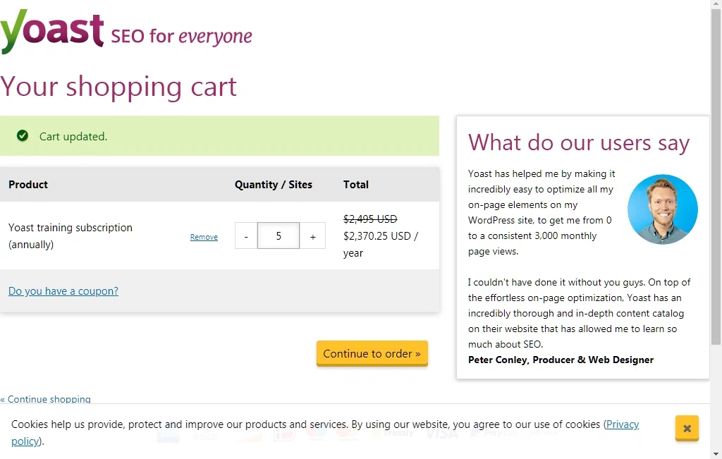 how to use Yoast coupons