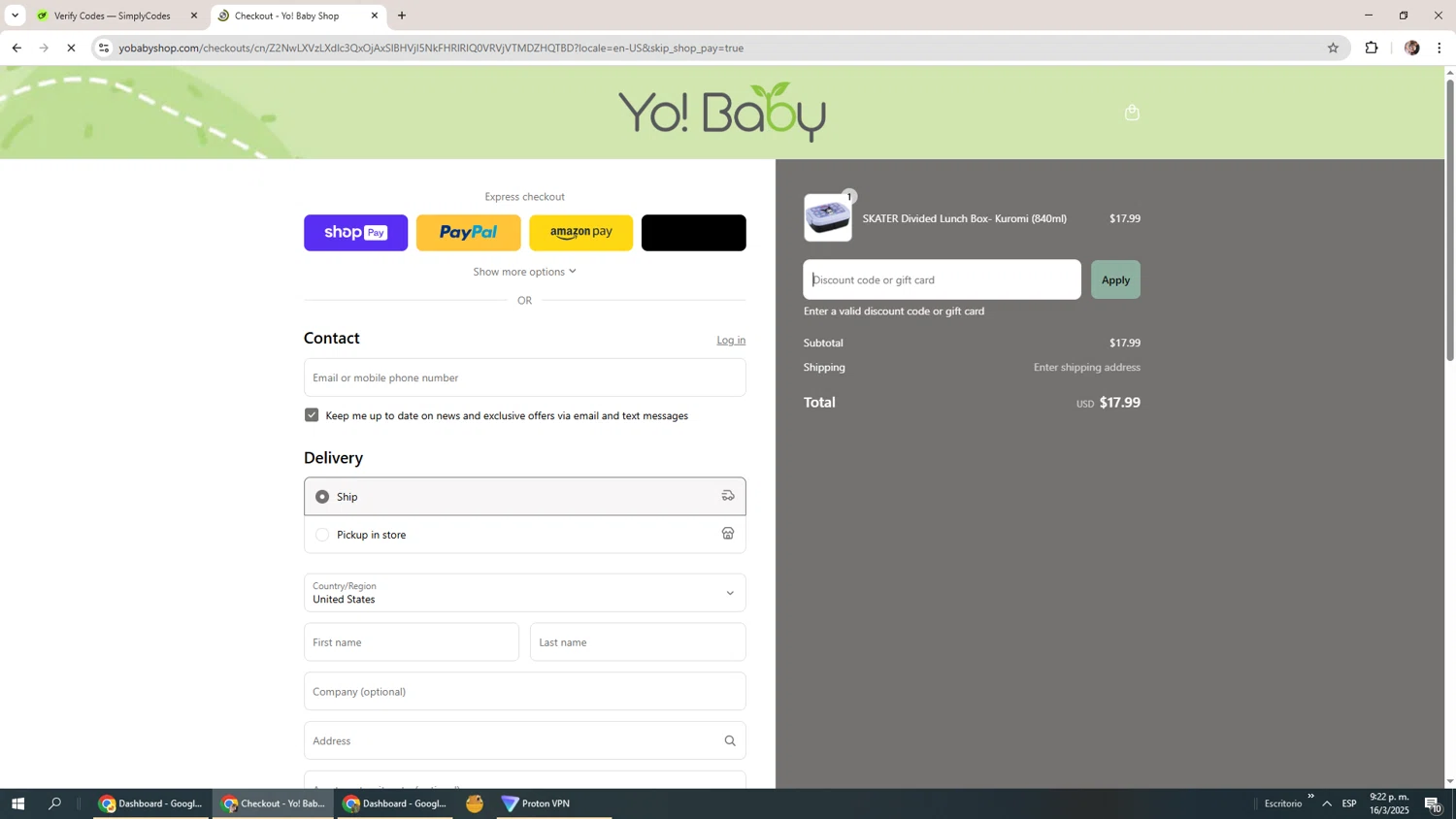 Yo! Baby Shop promo code screenshot showing code Bfcmw3 applied at Yo! Baby Shop checkout page. Uploaded by SimplyCodes community member Levi_Ackerman on Mar 17, 2025