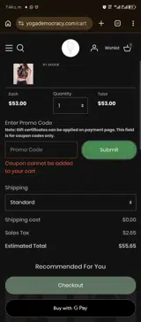 YOGAJOSEY coupon verification screenshot