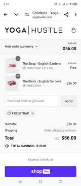 FREESTRAP coupon verification screenshot