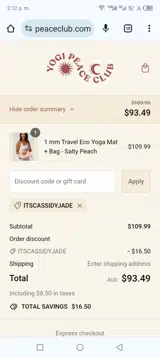 ItsCassidyJade coupon verification screenshot