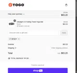 Yogo coupon verification screenshot