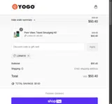 Yogo coupon verification screenshot