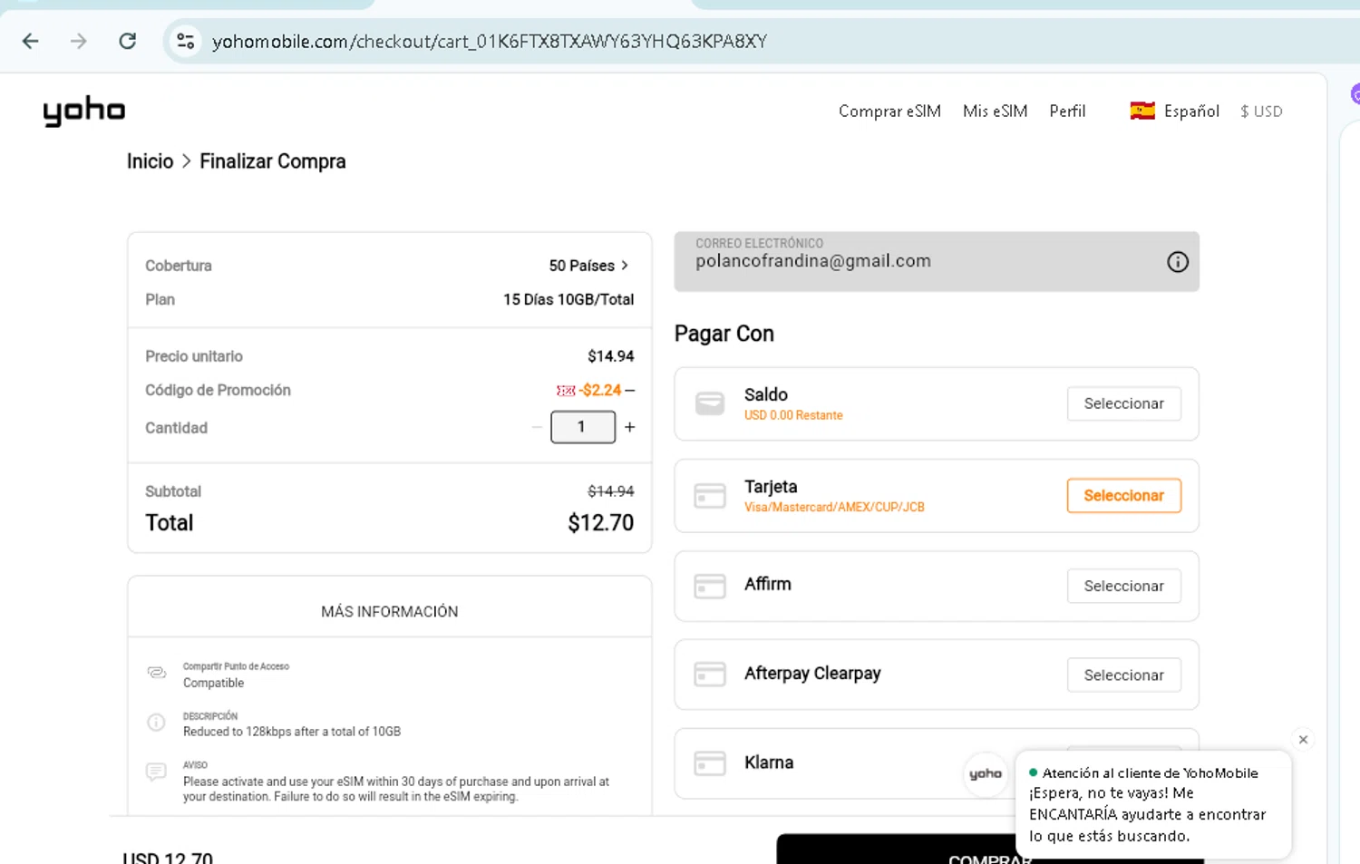 Yoho Mobile promo code screenshot showing code unlocktheworld applied at Yoho Mobile checkout page. Uploaded by SimplyCodes community member TokenMonarch796 on Oct 1, 2025