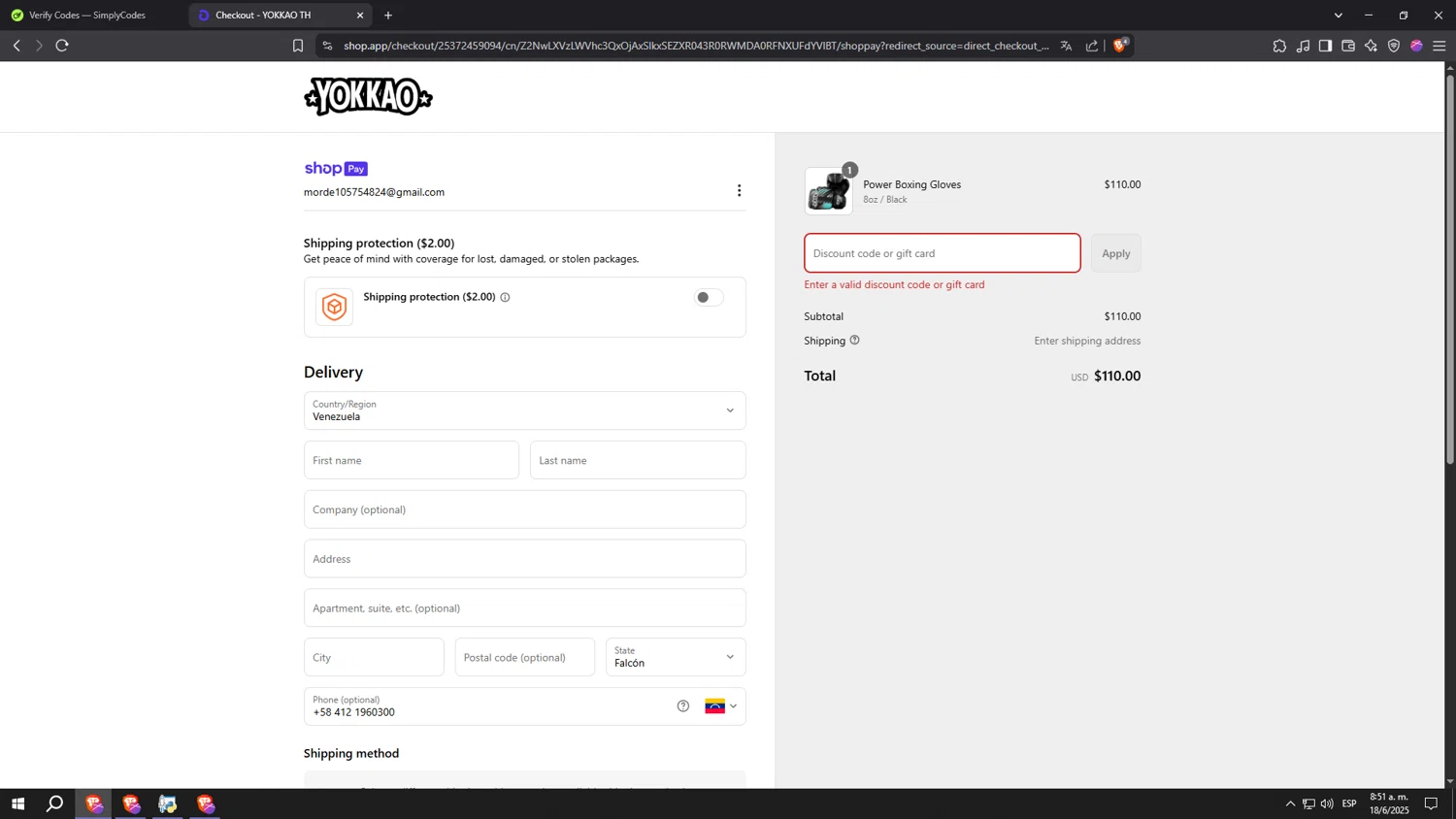 Yokkao Store promo code screenshot showing code FATHER25 applied at Yokkao Store checkout page. Uploaded by SimplyCodes community member kkkkkkkkkkkkkkkkkkkk on Jun 18, 2025