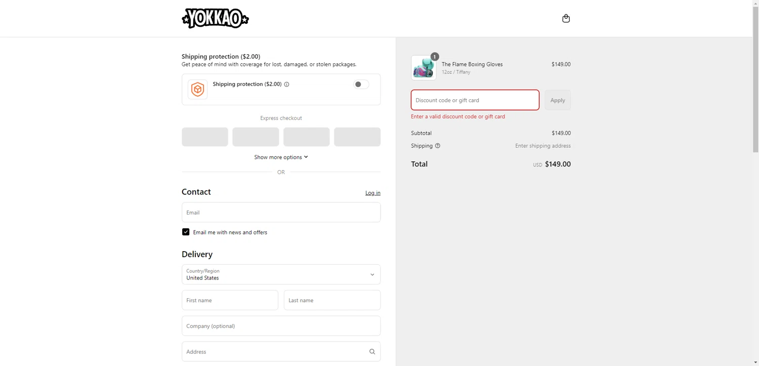 Yokkao Store promo code screenshot showing code FREDDAWG22 applied at Yokkao Store checkout page. Uploaded by SimplyCodes community member ValiantAce1810 on Jun 29, 2025