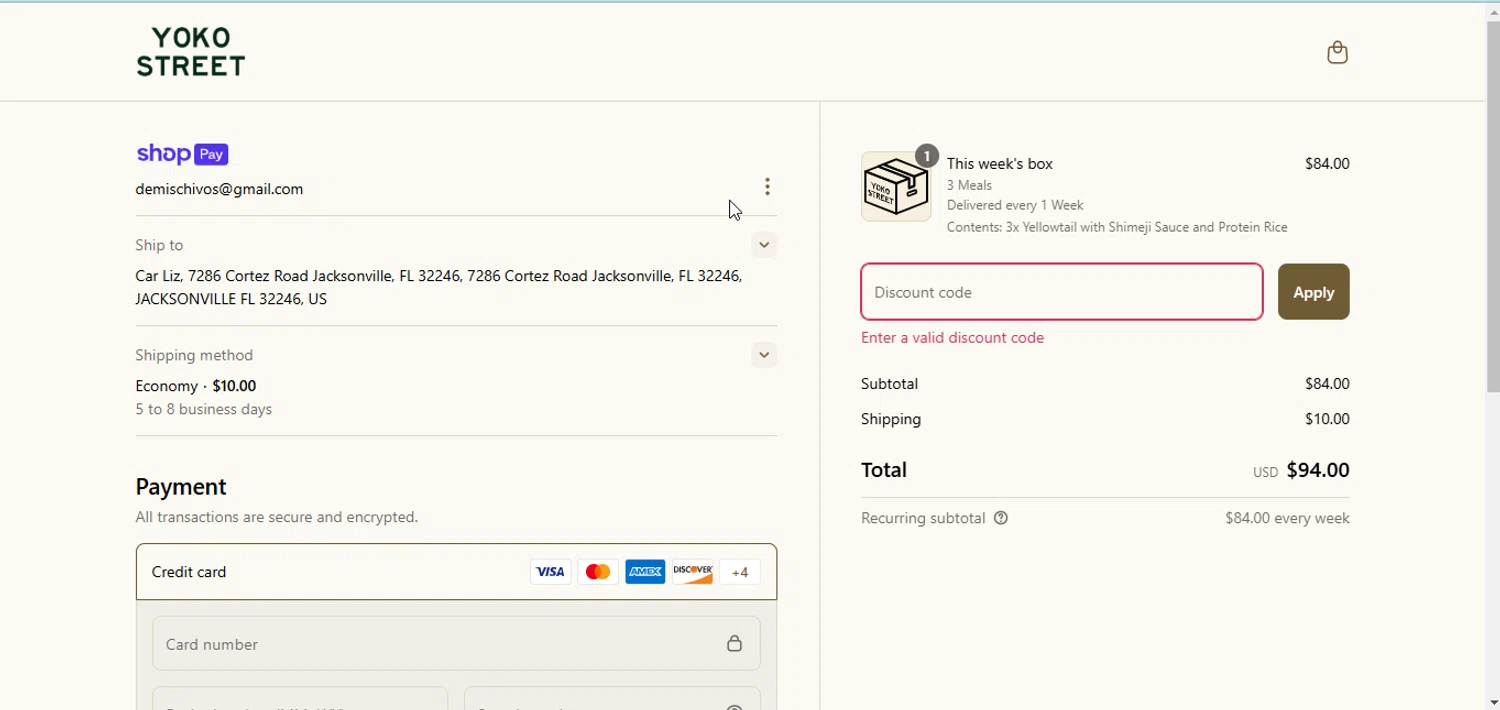 Yoko Street promo code screenshot showing code KRISTEN20 applied at Yoko Street checkout page. Uploaded by SimplyCodes community member RewardMonarch5847 on Mar 29, 2025