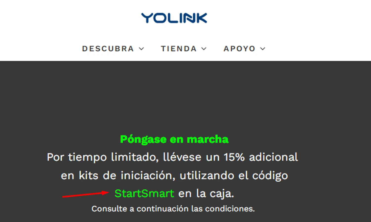 YOLINK discount code screenshot showing code StartSmart applied at YOLINK checkout page. Uploaded by SimplyCodes community member RonaldAcunaJr on Aug 18, 2025