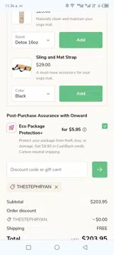 Yoloha Yoga coupon verification screenshot