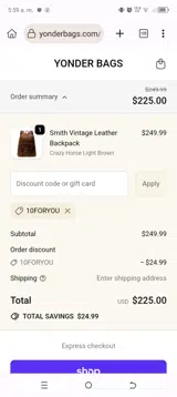 10FORYOU coupon verification screenshot