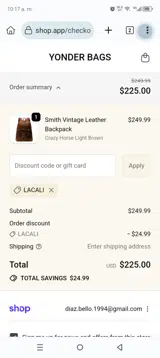 LACALI coupon verification screenshot