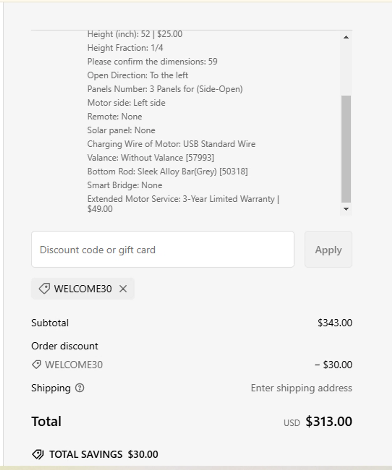 Yoolax discount code screenshot showing code WELCOME30 applied at Yoolax checkout page. Uploaded by SimplyCodes community member MoneyFalcon5538 on Feb 13, 2025