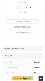 Y70 coupon verification screenshot