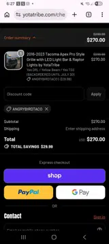 YOTATRIBE coupon verification screenshot