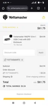 YOTTASMART5 coupon verification screenshot