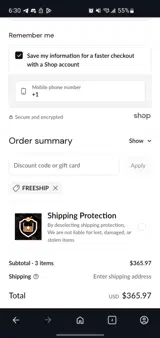 freeship coupon verification screenshot