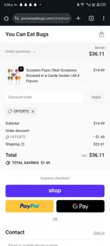 OFFERTS coupon verification screenshot