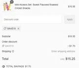 SAVE15 coupon verification screenshot