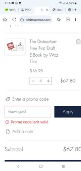 vipwingold coupon verification screenshot