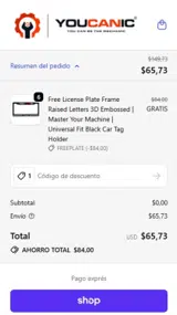 FREEPLATE coupon verification screenshot