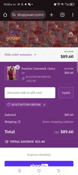 BUILTWITHPURPOSE coupon verification screenshot