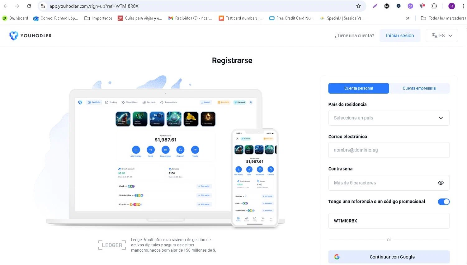 Youhodler promo code screenshot showing code WTMI8R8X applied at Youhodler checkout page. Uploaded by SimplyCodes community member LAMINEJAMAL on Mar 25, 2026