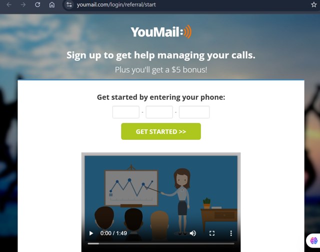 Youmail checkout page showing Youmail coupon code box | Screenshot taken by SimplyCodes community member on Aug 23, 2025