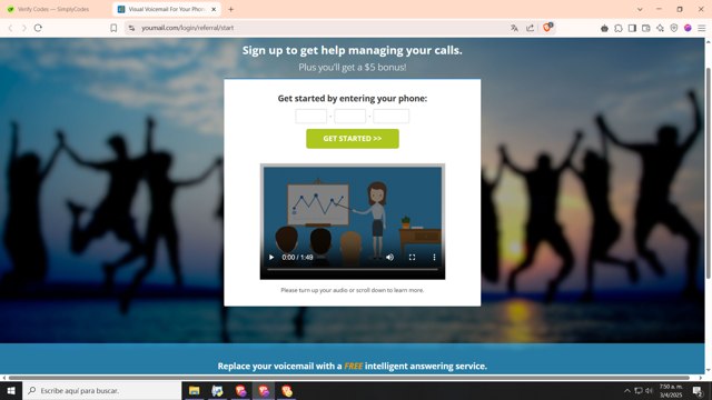 Youmail checkout page showing Youmail coupon code box | Screenshot taken by SimplyCodes community member on Apr 3, 2025
