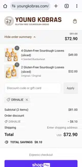 DRHALIE coupon verification screenshot