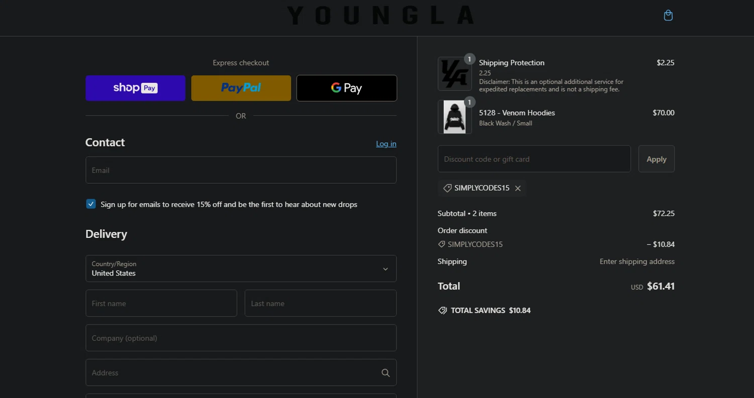 how to use YoungLA coupons
