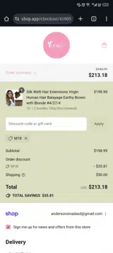 M18 coupon verification screenshot
