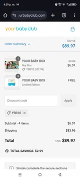YBB10 coupon verification screenshot