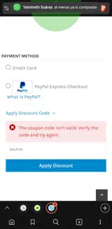 RALPHIE coupon verification screenshot