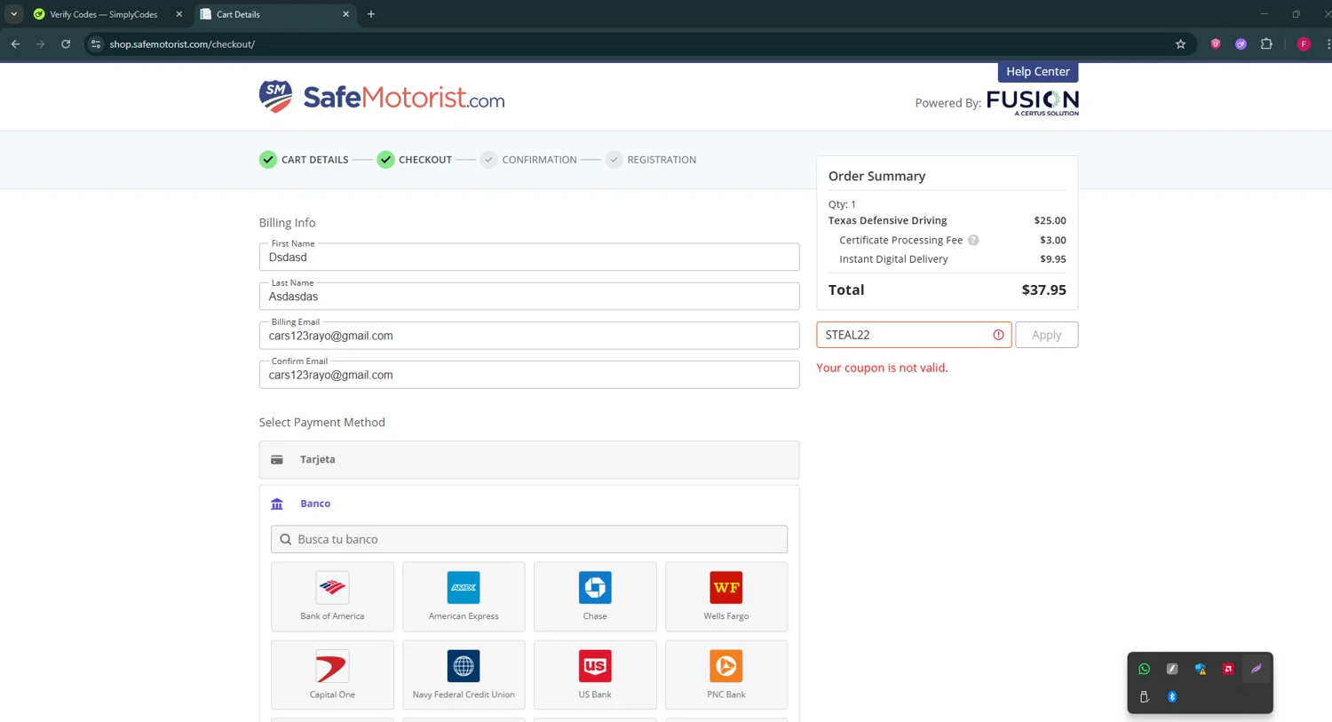YourPace.com promo code screenshot showing code STEAL22 applied at YourPace.com checkout page. Uploaded by SimplyCodes community member ExtraordinaryVirtuoso281 on Dec 26, 2025