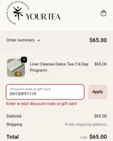 DH150FF1119 coupon verification screenshot