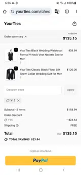 Y15 coupon verification screenshot