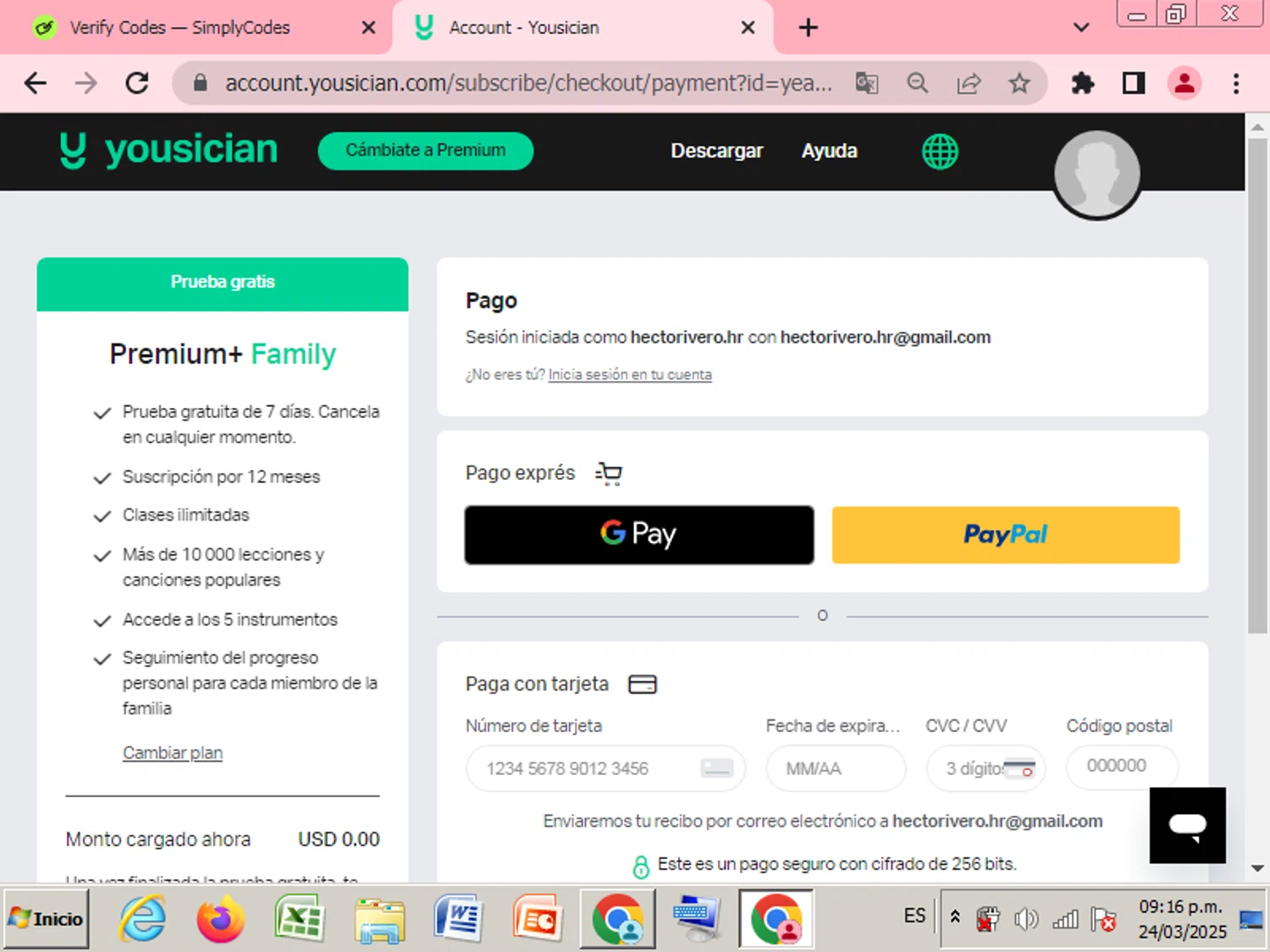 Yousician discount code screenshot showing code FALL30 applied at Yousician checkout page. Uploaded by SimplyCodes community member NobleSentinel6058 on Mar 25, 2025