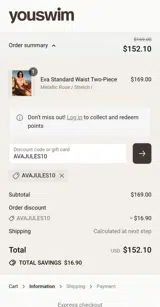 AVAJULES10 coupon verification screenshot
