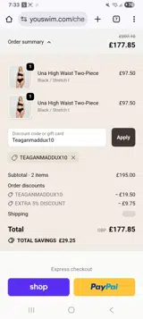 Teaganmaddux10 coupon verification screenshot