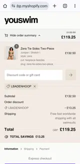 LBADENHOOP coupon verification screenshot