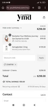 Start99 coupon verification screenshot