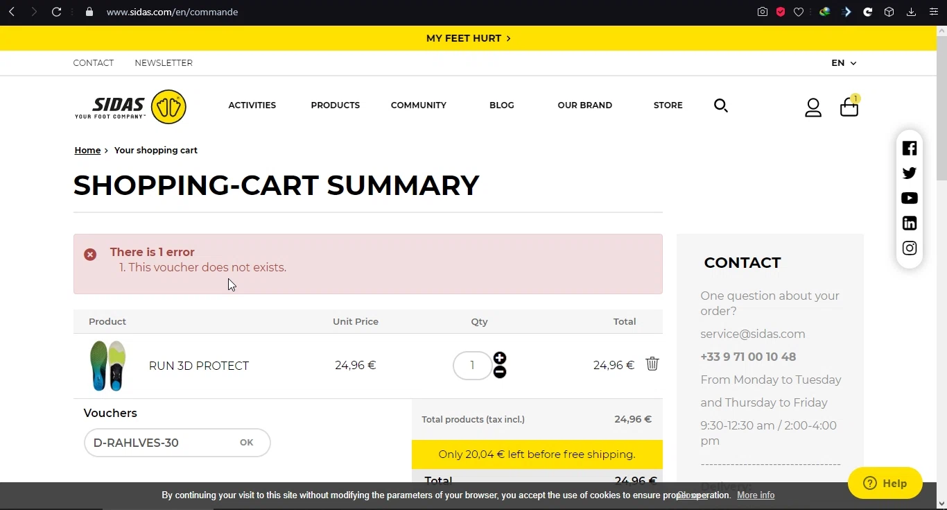 Saint Laurent checkout page showing Saint Laurent promo code box | Screenshot taken by SimplyCodes community member on Oct 11, 2020