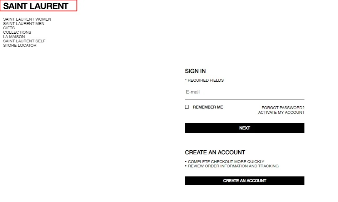 Saint Laurent checkout page showing Saint Laurent promo code box | Screenshot taken by SimplyCodes community member on Nov 16, 2020