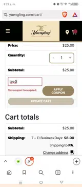 tee5 coupon verification screenshot