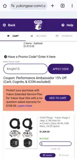 Yukon Gear & Axle coupon verification screenshot